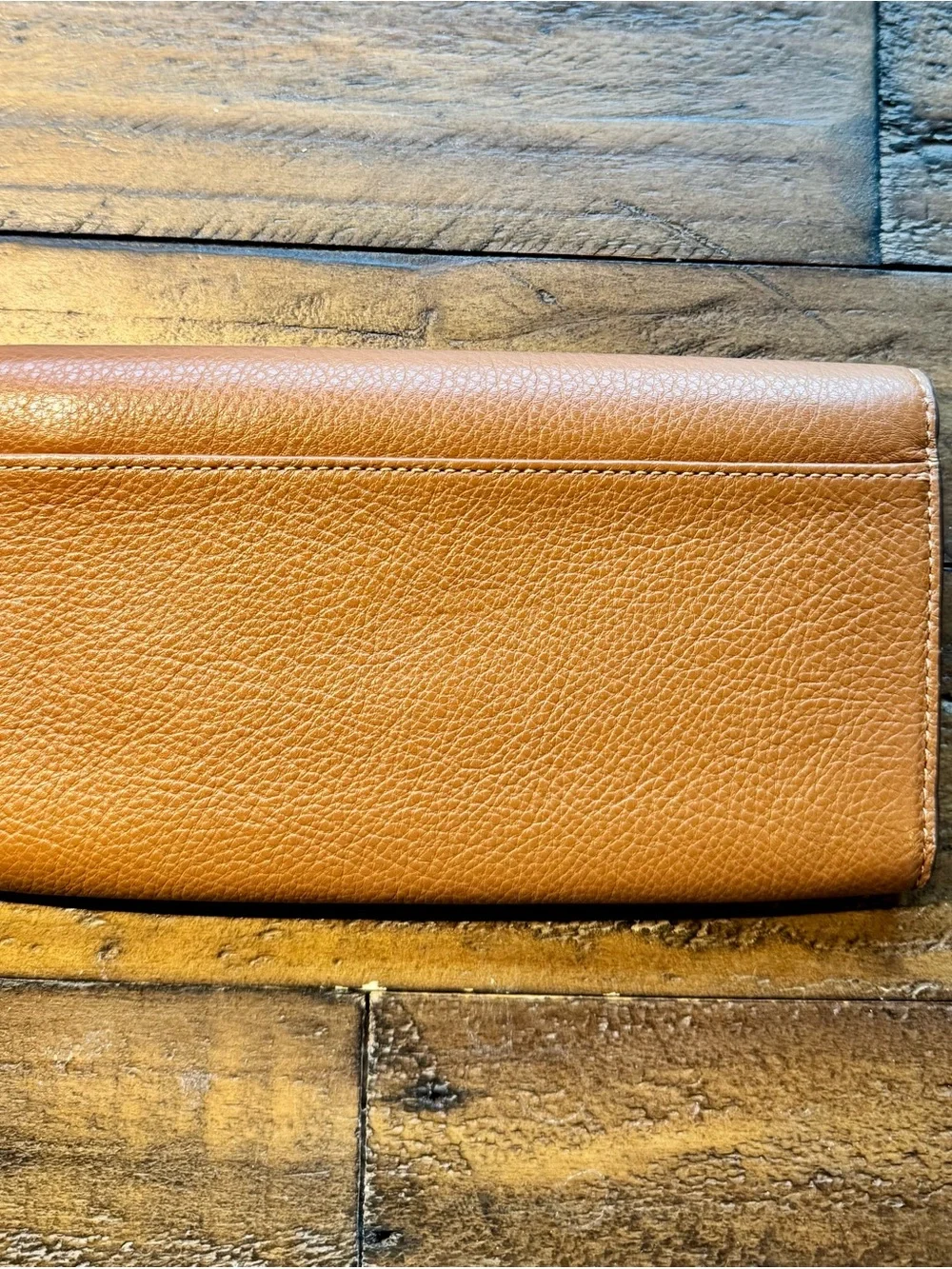 Coach Leather Continental Wallet in Saddle Brown